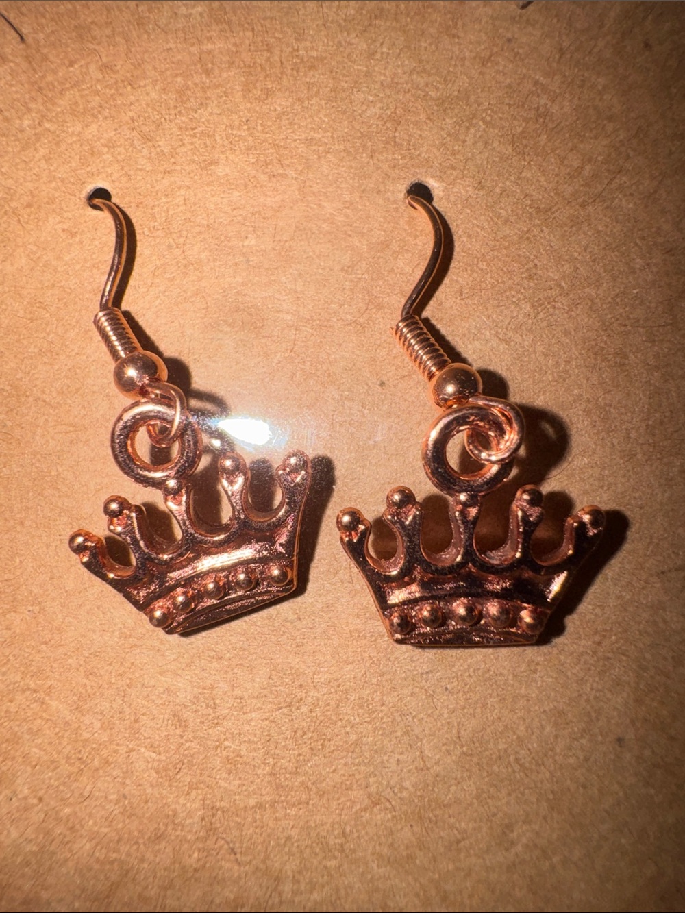 Rose Gold Crown Dangle Earrings - Women Jewelry Earrings